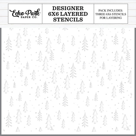 Echo Park - Winter Trees Layered Stencil Set
