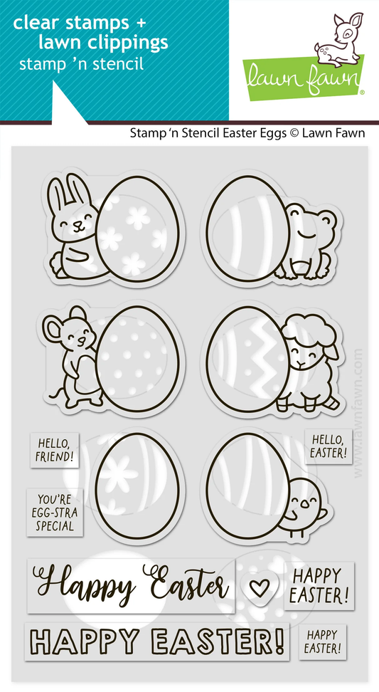 Lawn Fawn - Stamp 'n Stencil Easter Eggs Stamp, Die & Stencil Bundle