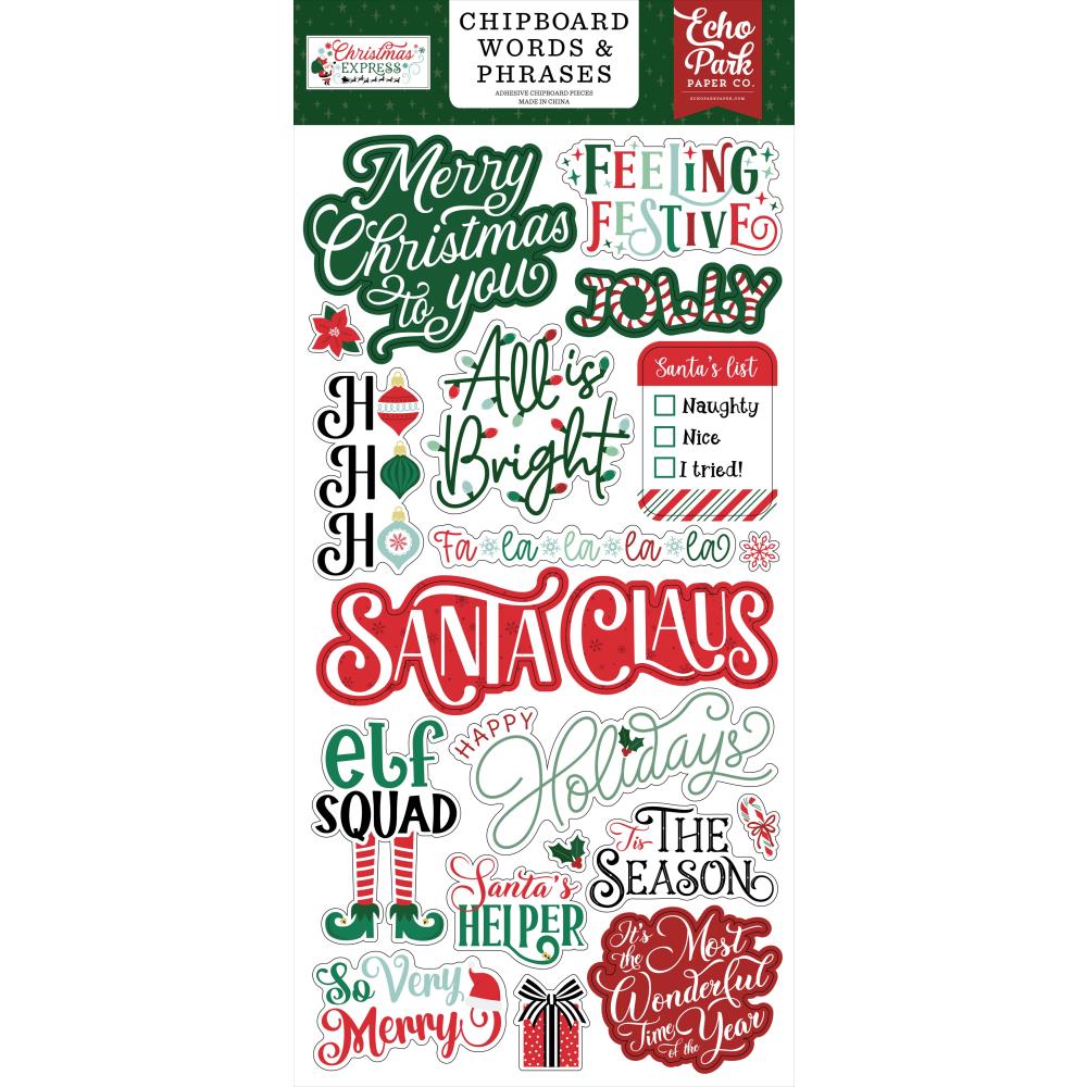 Echo Park - Christmas Express - Chipboard Words & Phrases