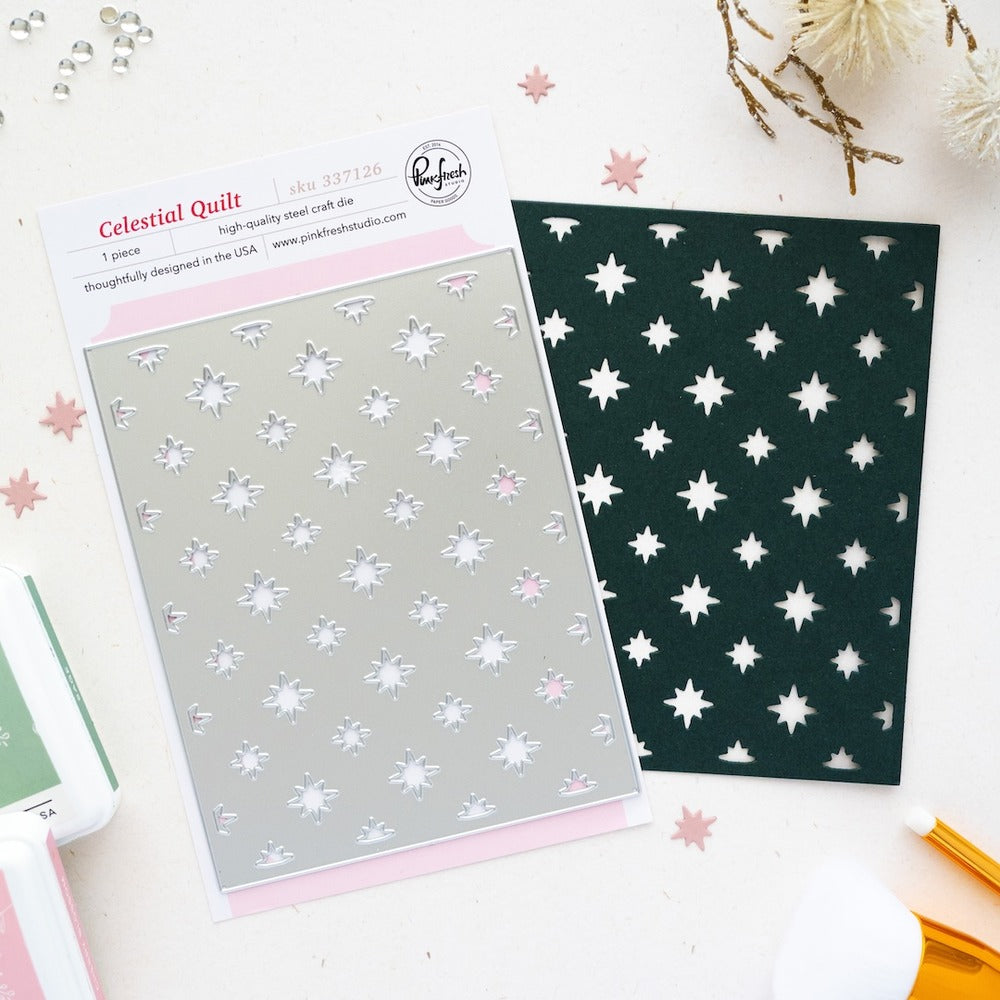Pinkfresh - Celestial Quilt Coverplate Die