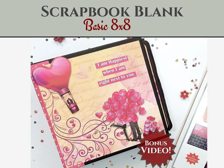 CrafTreat - Blank Precut Album Base - Basic 8x8: Black