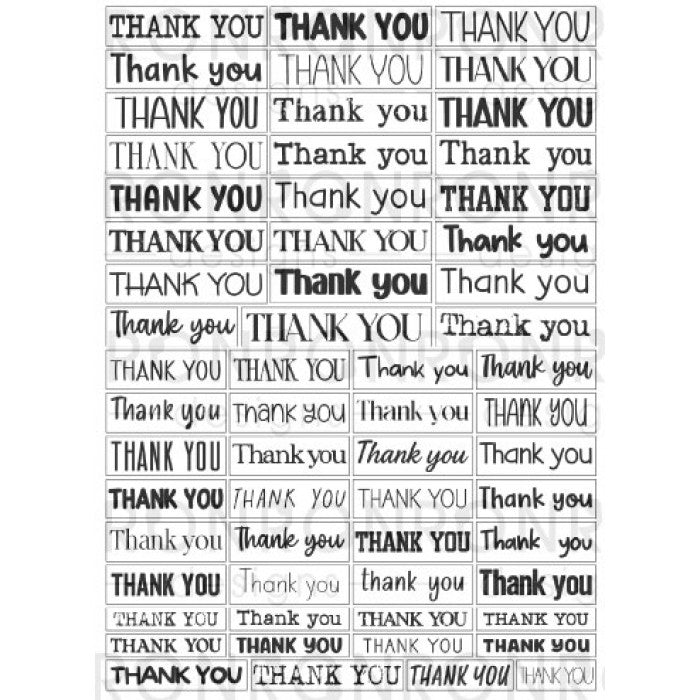 RonRon Designs - Stickers - Thank You: White