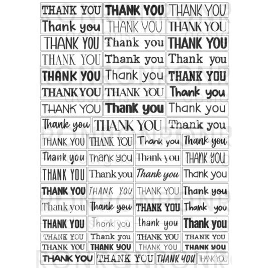 RonRon Designs - Stickers - Thank You: White
