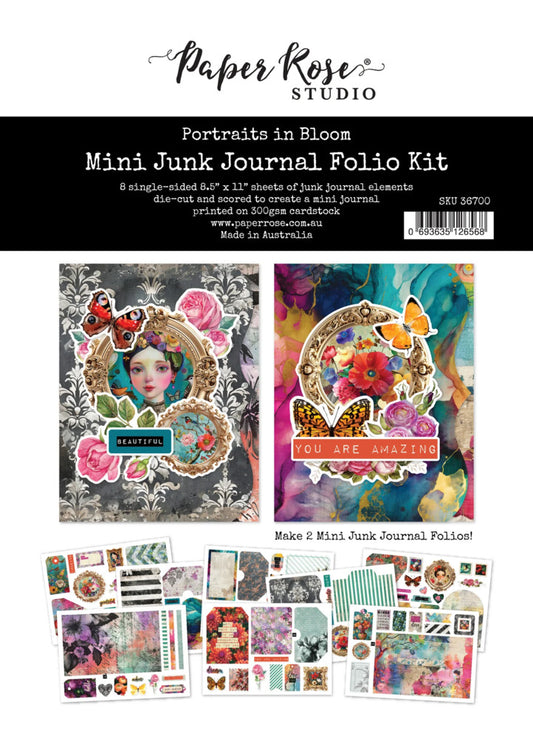 Paper Rose - Portraits in Bloom - Mini Junk Journal Folio Kit