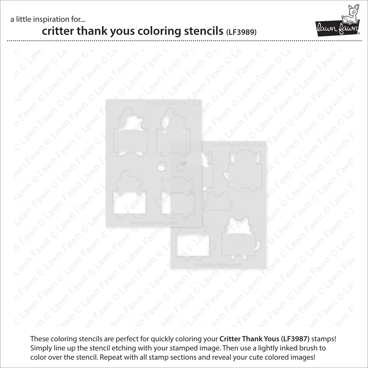 Lawn Fawn - Critter Thank Yous Add-On Die & Stencil Bundle