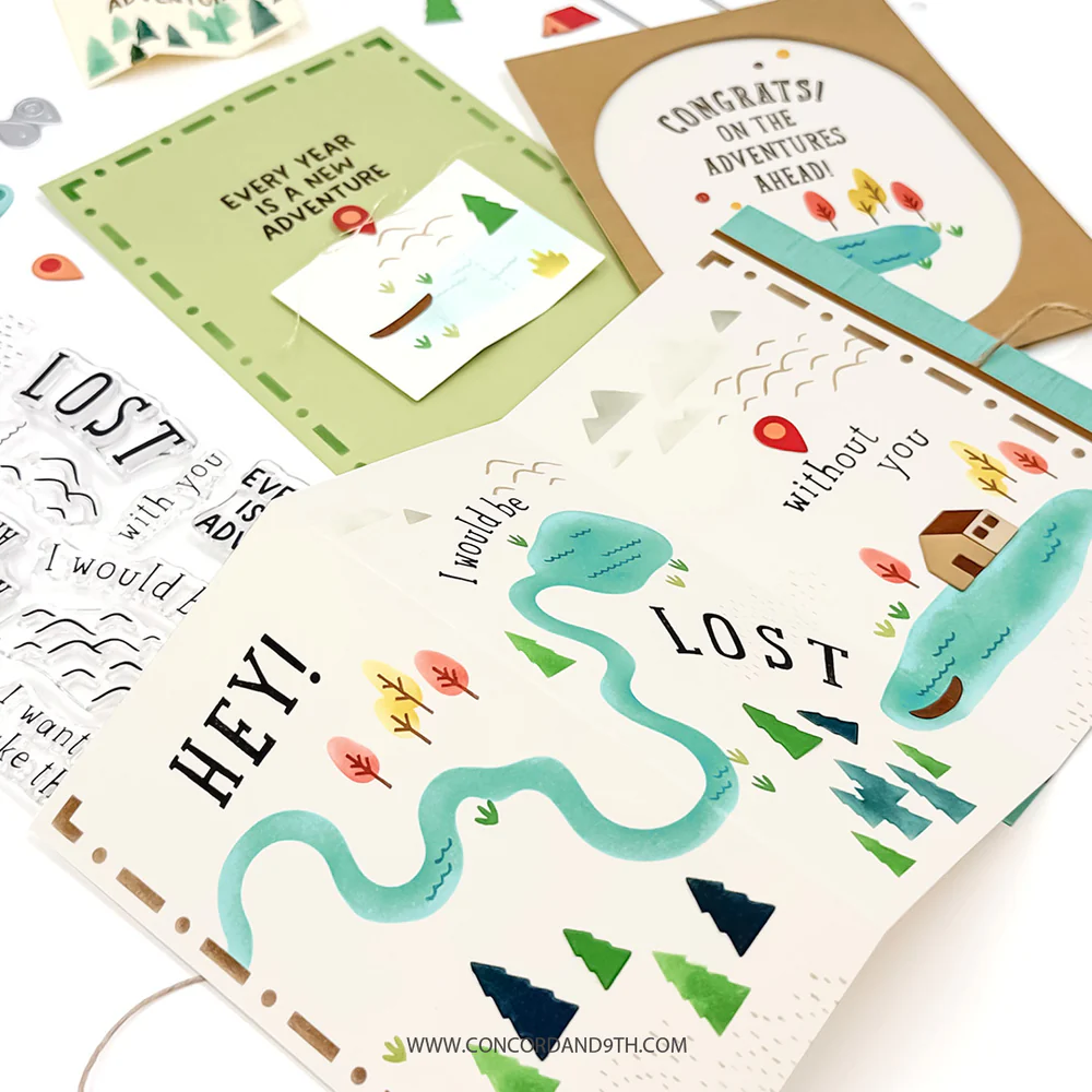 Concord & 9th - Adventure Awaits Stamp, Die & Stencil Bundle