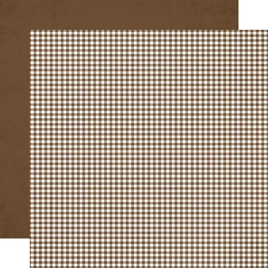 Simple Stories - Simple Vintage Autumn Breeze - Basic Cardstock - Russet Gingham