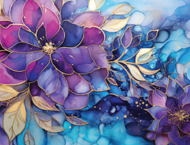Divinity Designs - A2 Card Fronts - Stained Glass Watercolor Flowers