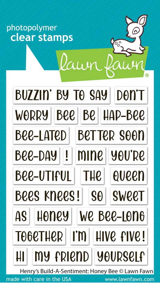 Lawn Fawn - Henry's Build-A-Sentiment: Honey Bee Stamp Set