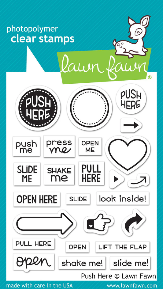 Lawn Fawn - Push Here Stamp Set