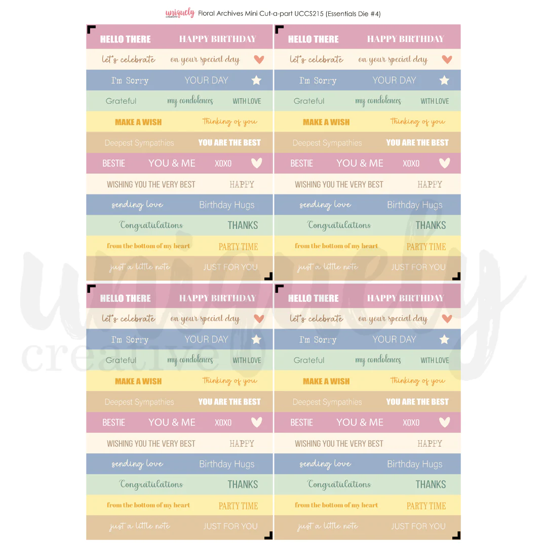 Uniquely Creative - Floral Archives - Mini Cut-A-Part Sheet