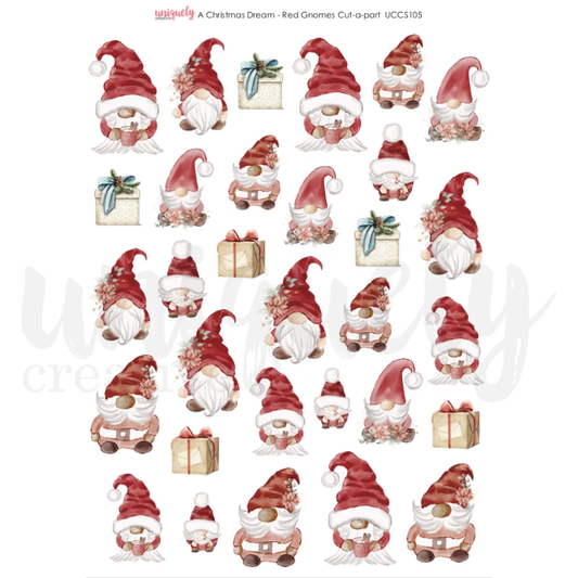 Uniquely Creative - A Christmas Dream Red Gnomes Cut-a-Part
