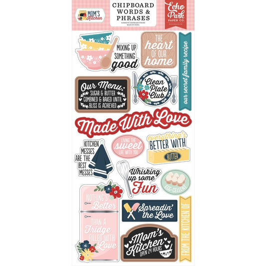 Echo Park - Mom's Kitchen - Chipboard Words & Phrases