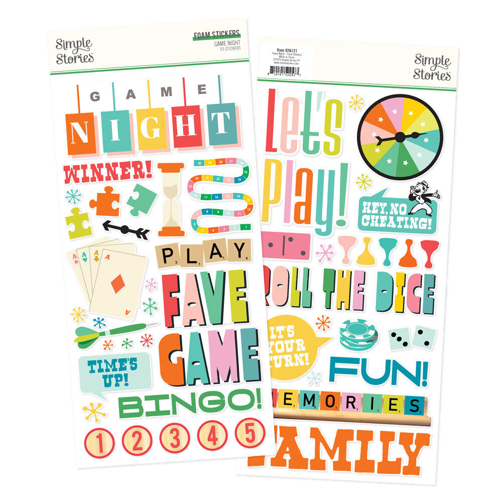 Simple Stories - Game Night - Foam Stickers