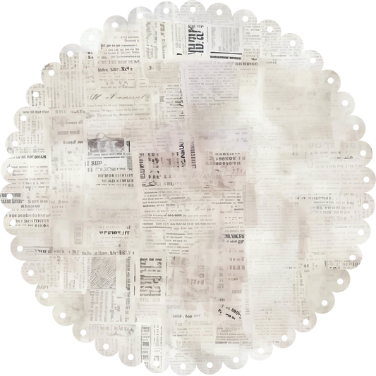 Uniquely Creative - Ultraviolet Delight - Newsprint Scalloped Decorative Base