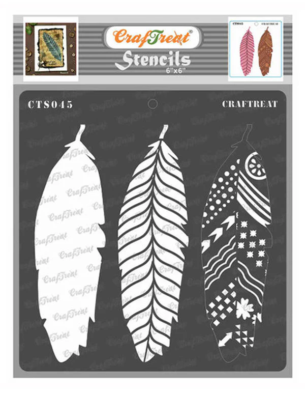 CrafTreat - Feathers Layered Stencil