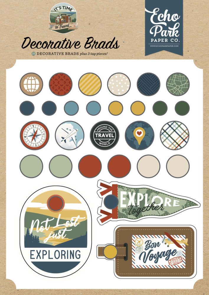 Echo Park - It's Time to Travel - Decorative Brads
