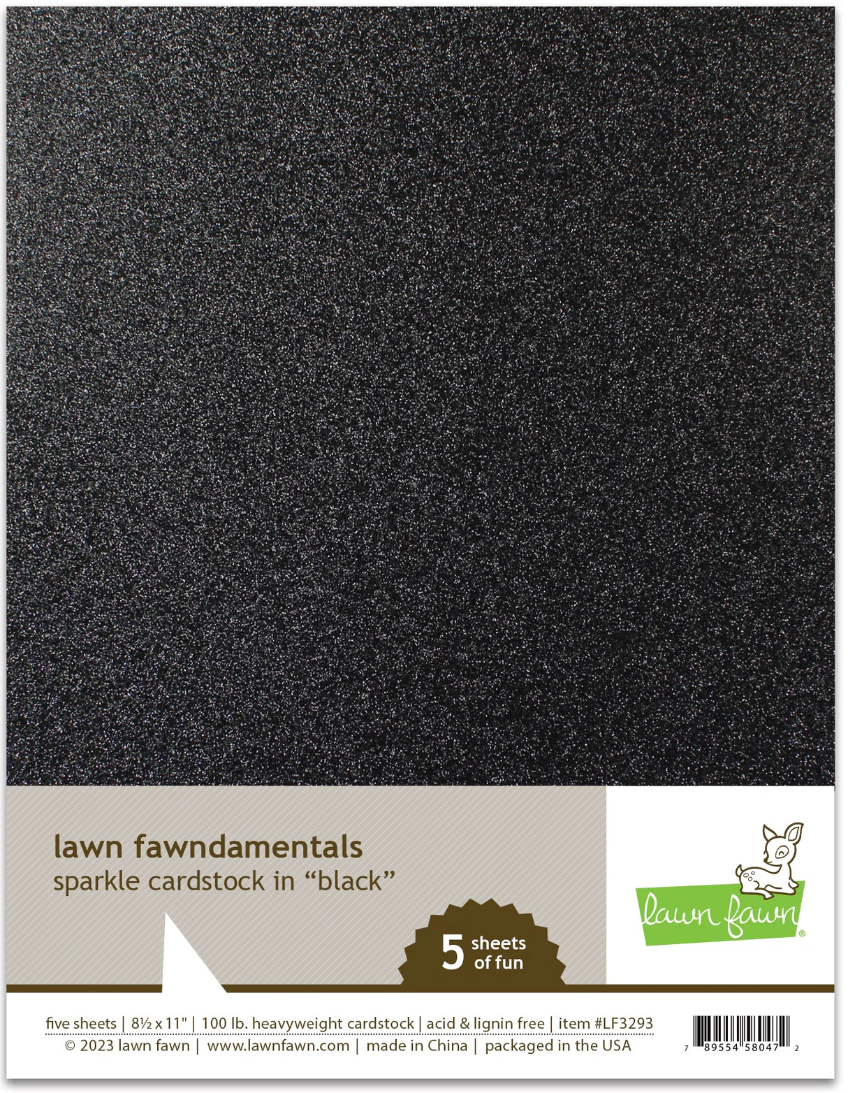 Lawn Fawn - Sparkle Cardstock - Black