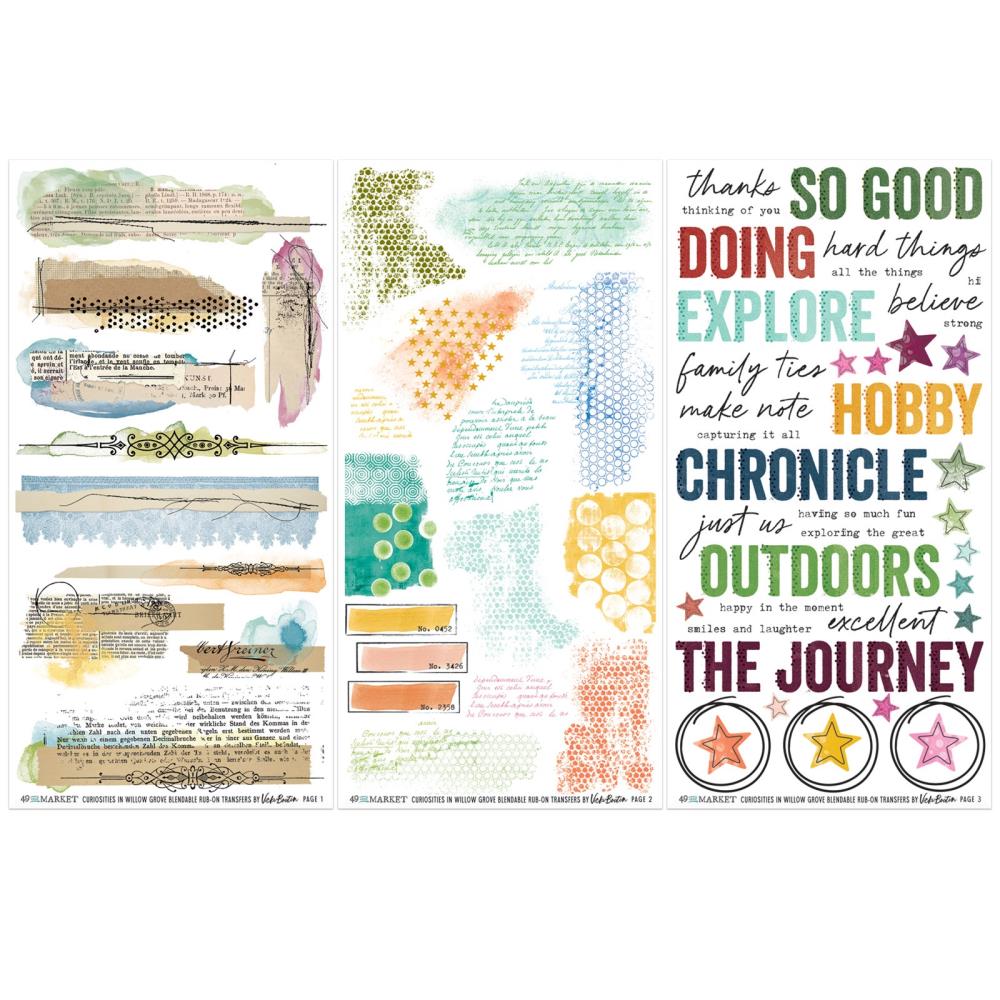 49 and Market - Curiosities In Willow Grove - Blendable Rub-On Transfer Set by Vicki Boutin