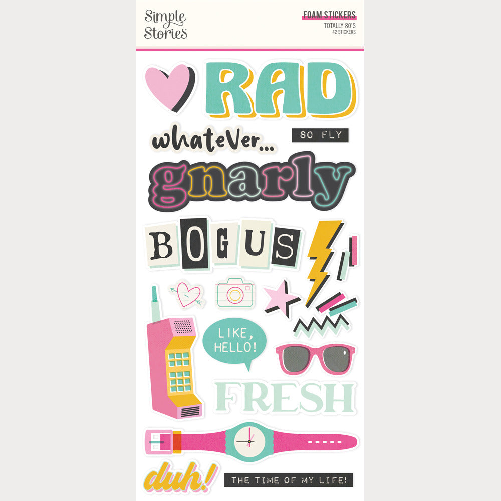 Simple Stories - Totally 80's - Foam Stickers