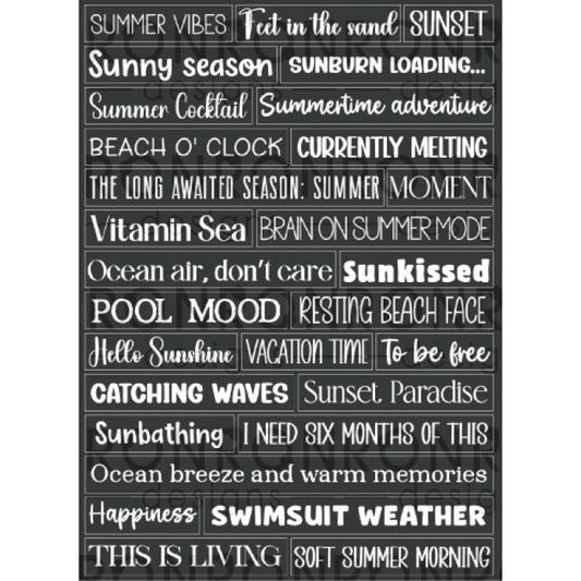 RonRon Designs - Stickers - Summertime: Black