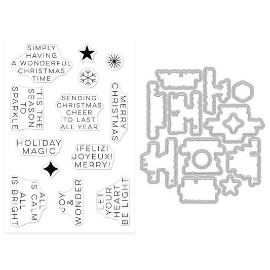 Hero Arts - Modern Holiday Greetings Stamp & Die Bundle