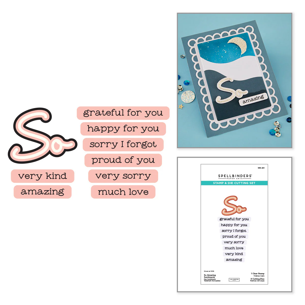 Spellbinders - So Amazing Sentiments Stamp & Die Bundle