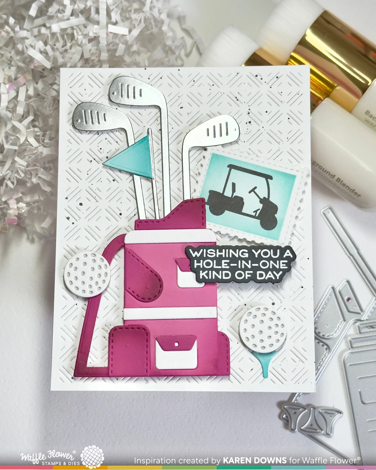 Waffle Flower - Postage Collage - Golf Silhouettes Stamp Set