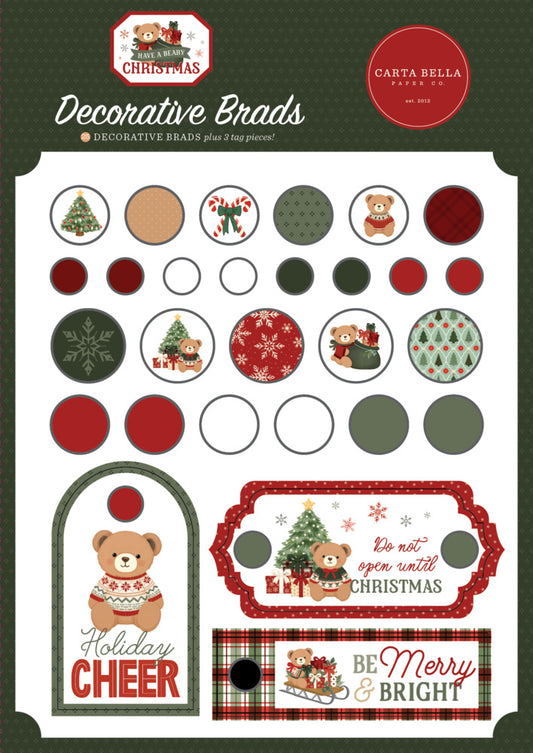 Carta Bella - Have a Beary Christmas - Decorative Brads