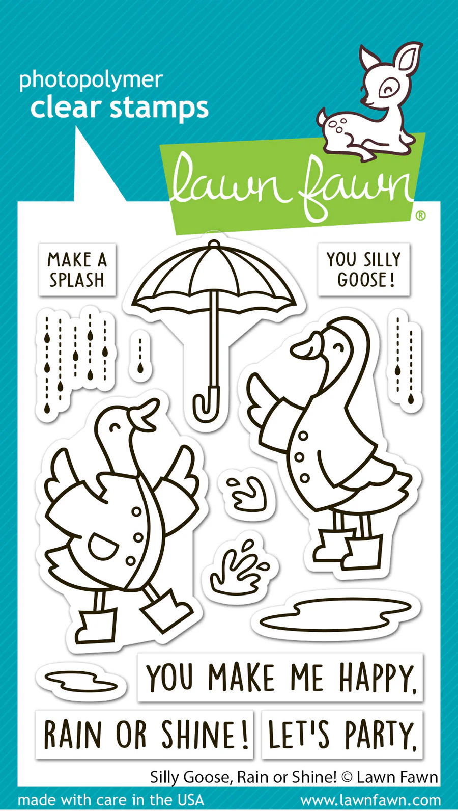 Lawn Fawn - Silly Goose, Rain or Shine! Stamp, Die & Stencil Bundle