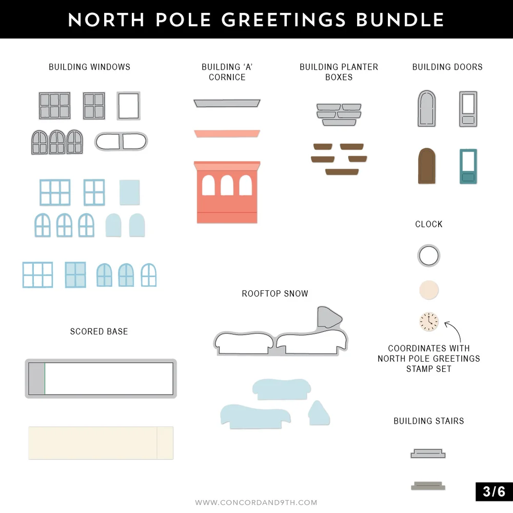 Concord & 9th - North Pole Greetings Stamp & Die Bundle