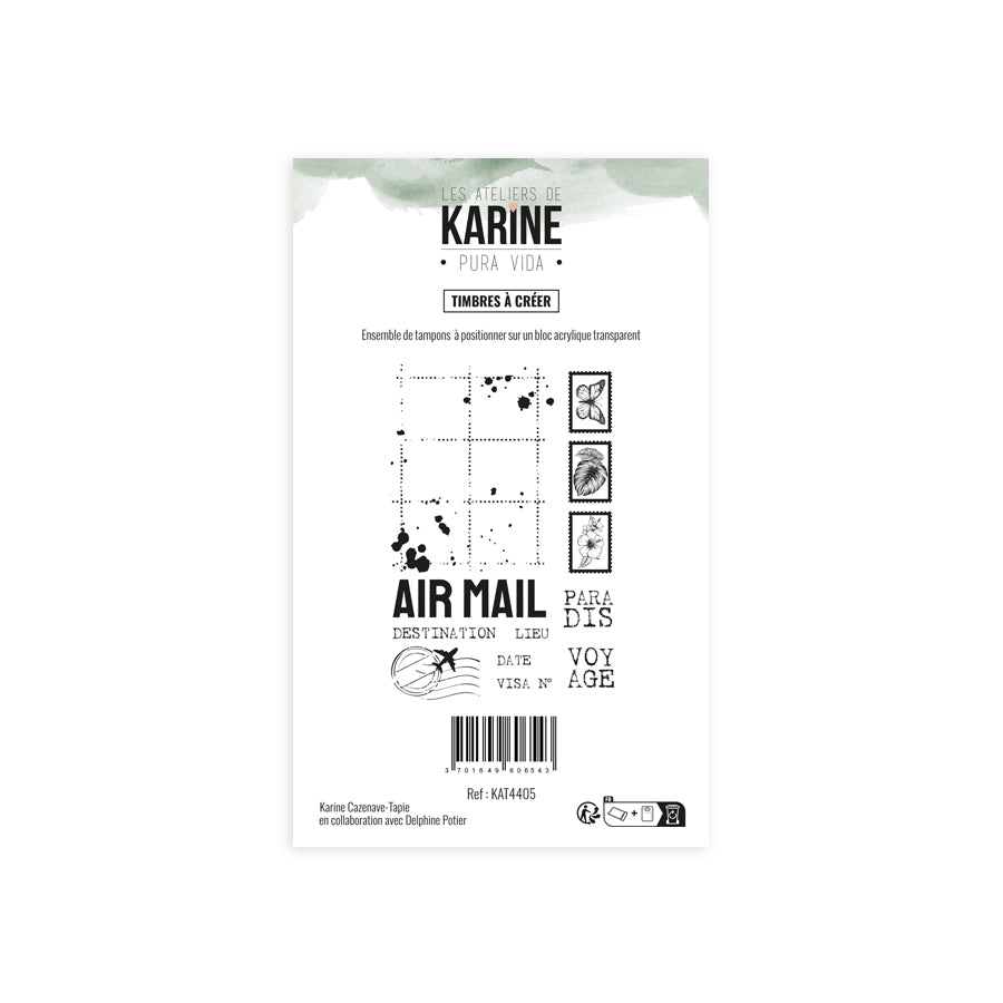 Les Ateliers de Karine - Pura Vida - Timbres A Creer Stamp Set