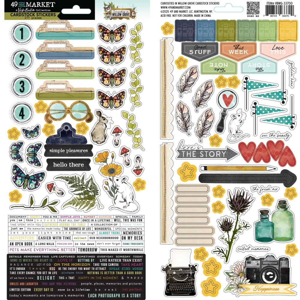 49 and Market - Curiosities In Willow Grove - Cardstock Stickers by Vicki Boutin