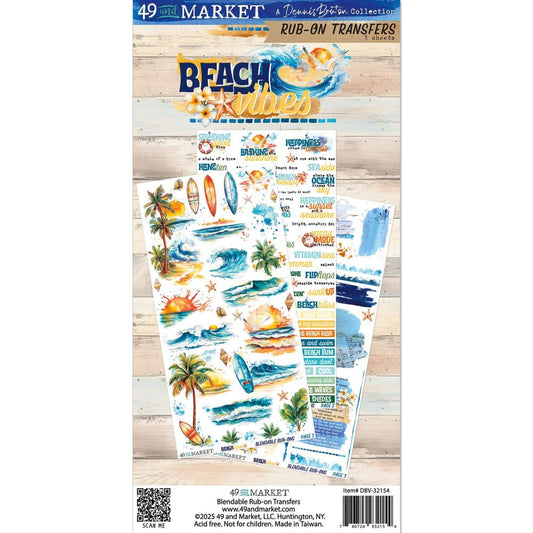 49 and Market - Beach Vibes - Rub-On Transfer Set