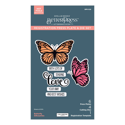 Spellbinders - BetterPress - Butterfly Silhouettes Press Plate & Die Bundle by Lisa Horton