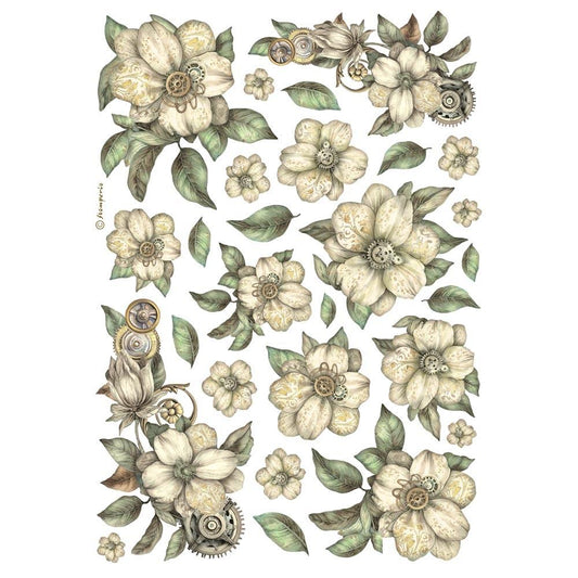 Stamperia - Rice Paper - White Flowers