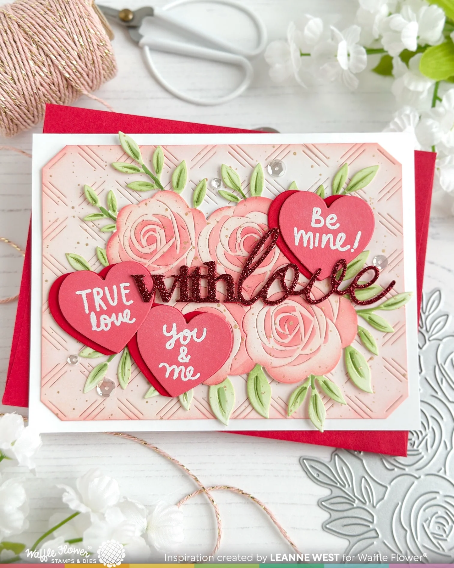 Waffle Flower - Rose Bouquet Stencil & Die Bundle