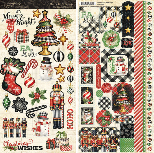 Graphic 45 - Merry-ful Greetings - Sticker Sheet