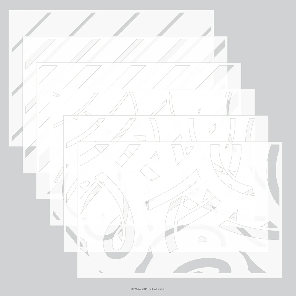 Concord & 9th - Peppermint Stripes Stencil Pack by Kristina Werner