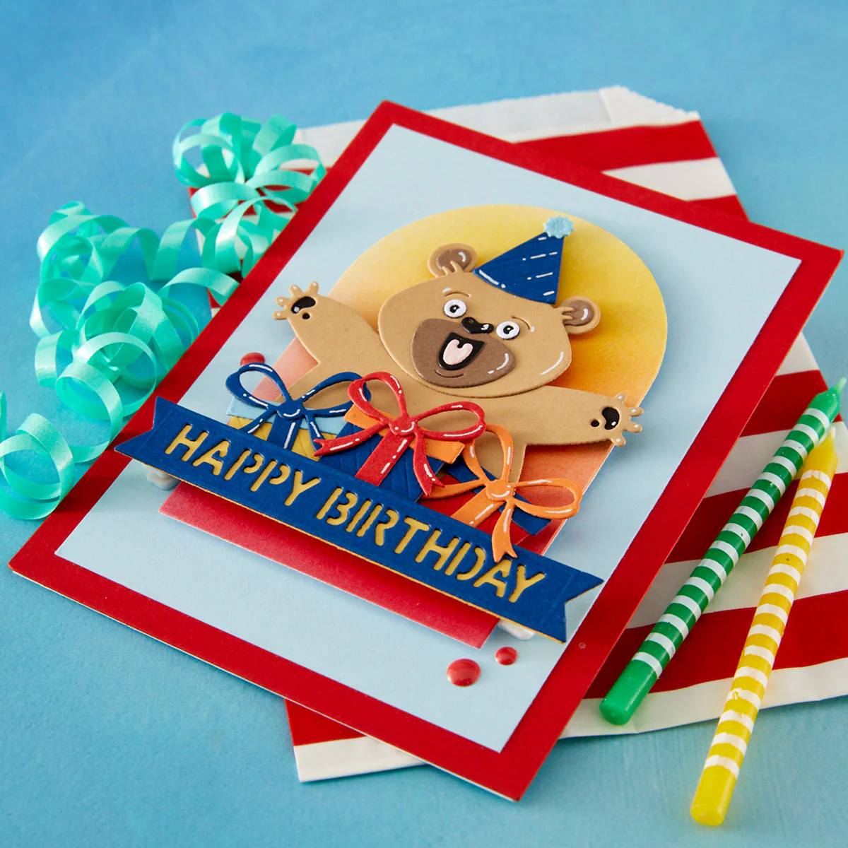 Spellbinders - Birthday Bear Die Set by Simon Hurley