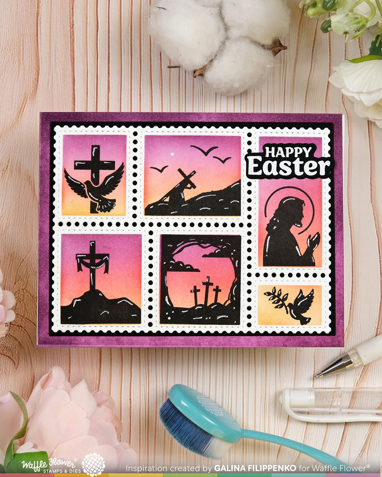Waffle Flower - Postage Collage - Easter Silhouettes Stamp Set