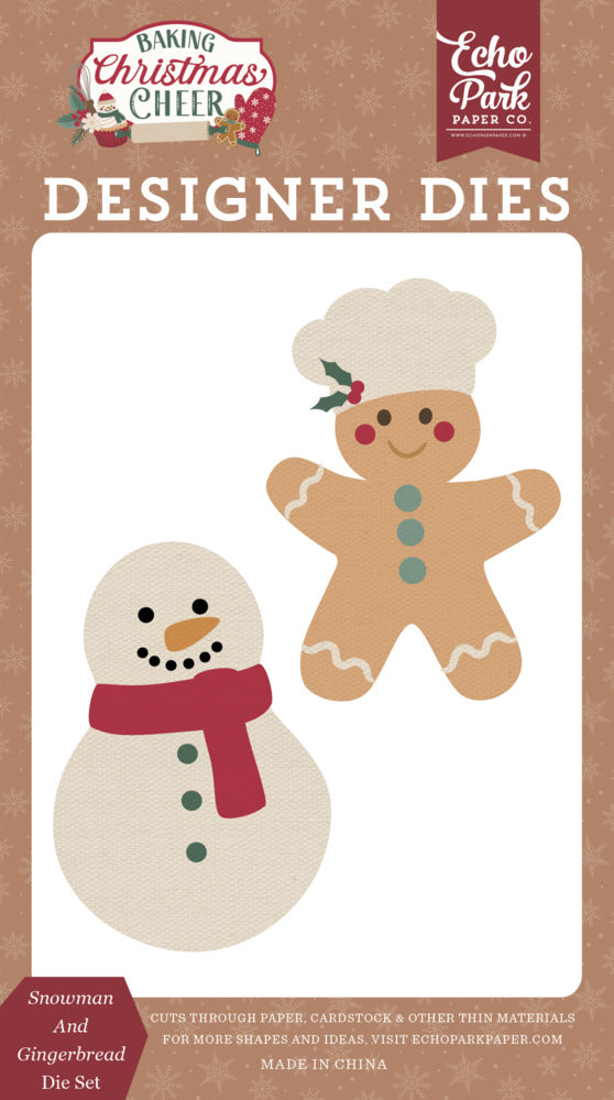 Echo Park - Baking Christmas Cheer - Snowman and Gingerbread Small Die Set
