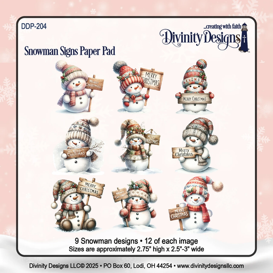 Divinity Designs - Snowman Signs Paper Pad