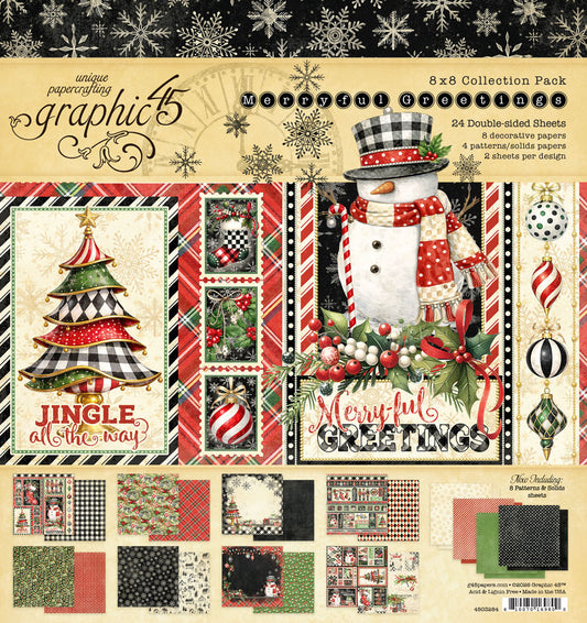 Graphic 45 - Merry-ful Greetings - 8x8 Collection Pack