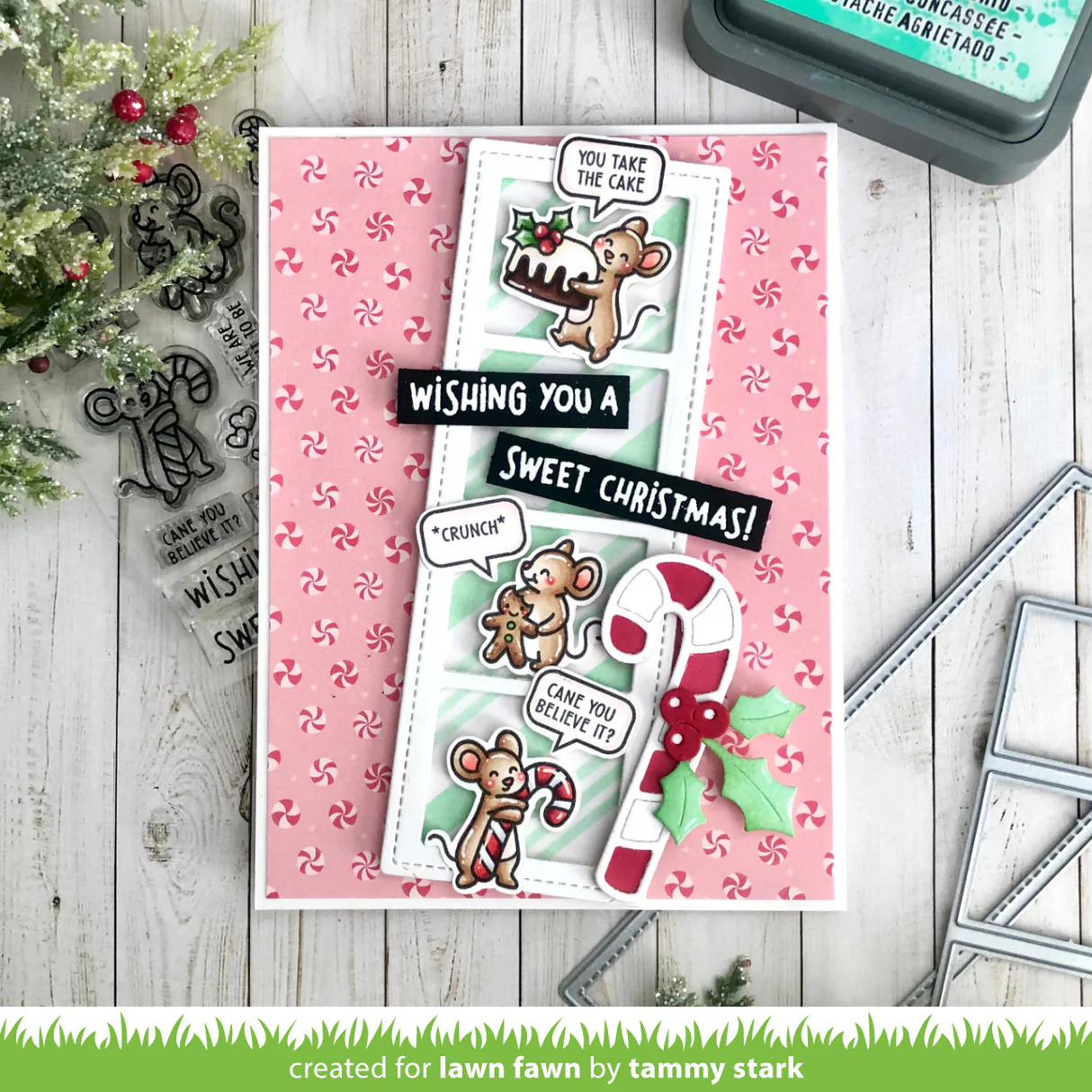 Lawn Fawn - Sweet Christmas Mice Stamp, Die and Stencil Bundle