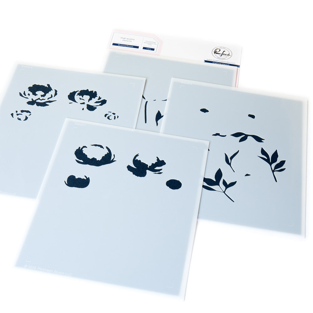 Pinkfresh - Blushing Blooms - Stamp, Die & Stencil Bundle