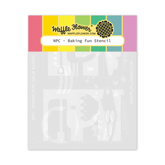 Waffle Flower - Nesting Postage Collage - Baking Fun Stencil