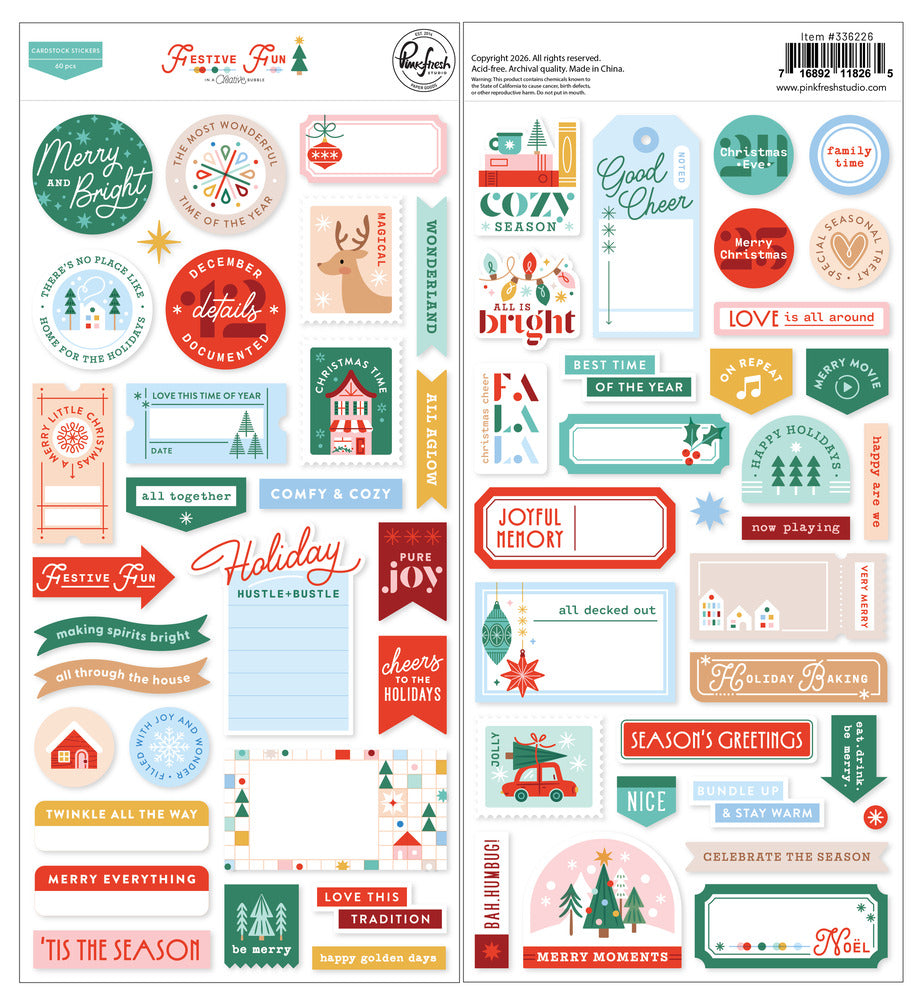 Pinkfresh - Festive Fun - Cardstock Stickers