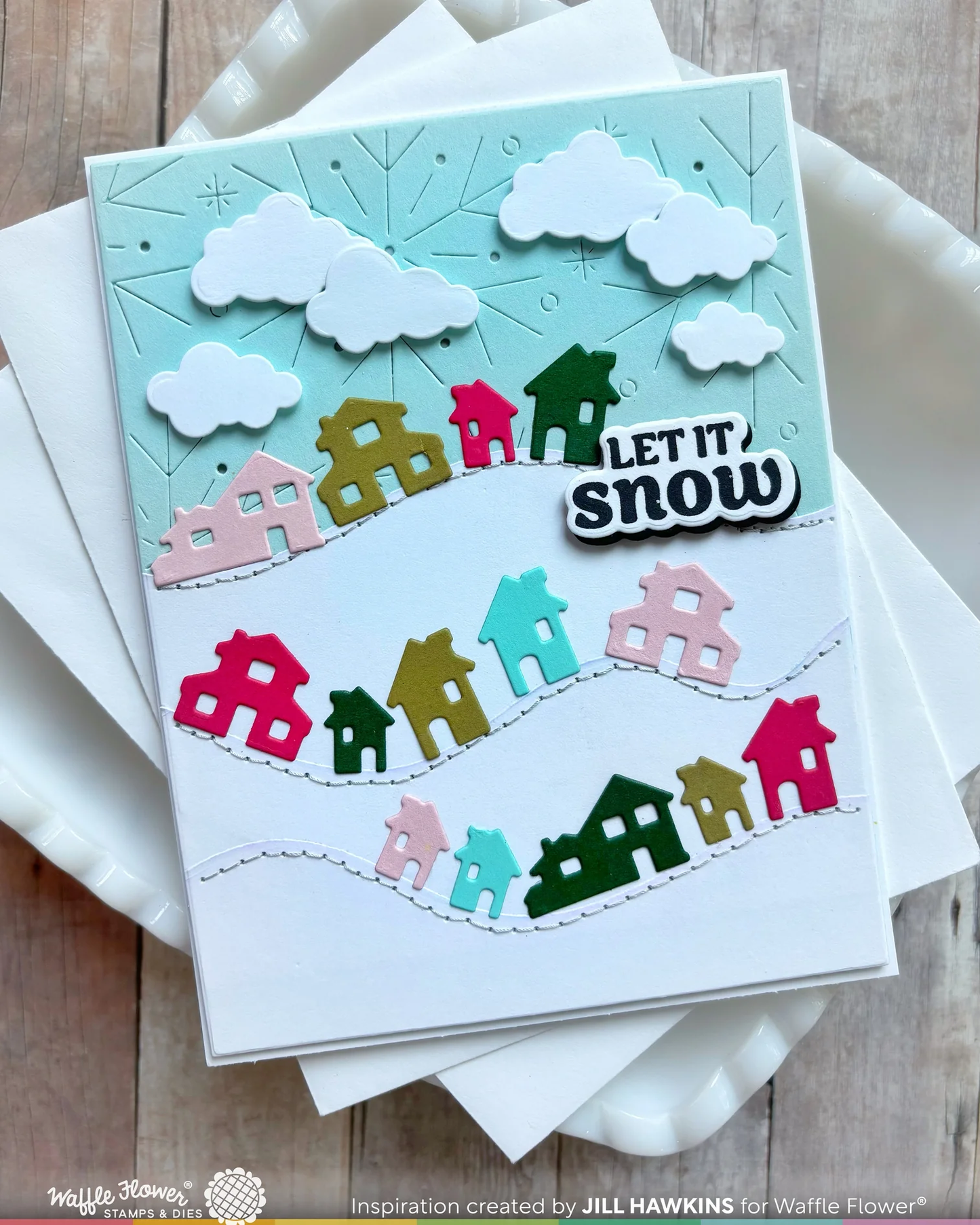 Waffle Flower - Snow Angel Sentiments Stamp & Die Bundle