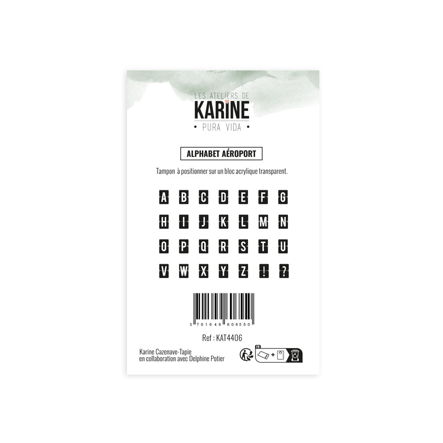 Les Ateliers de Karine - Pura Vida - Alphabet Aeroport Stamp Set